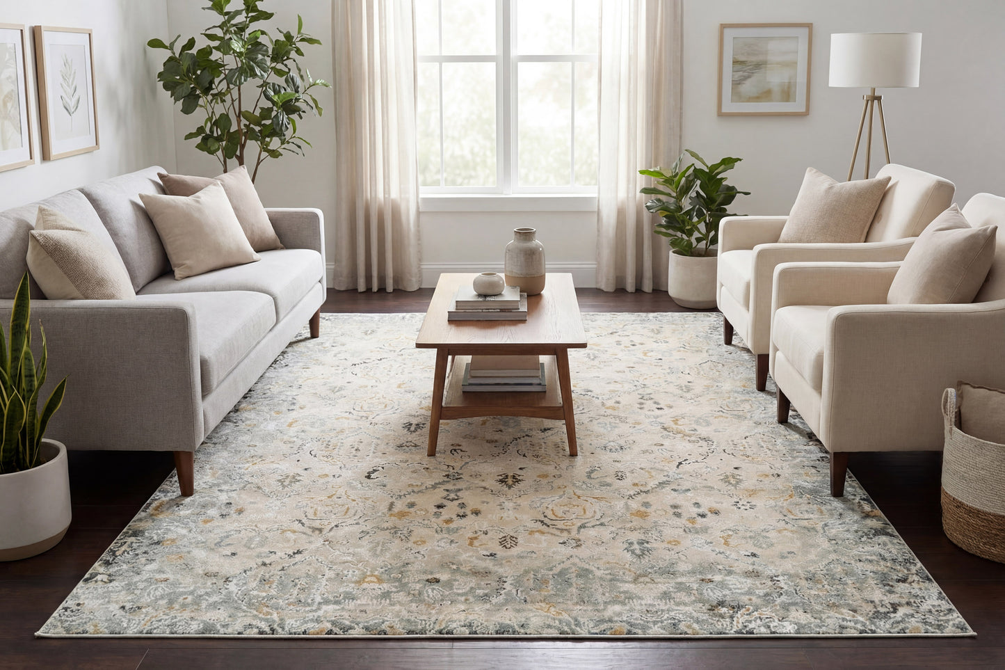 Annalise 7602-199 Cream/Multi Area Rug