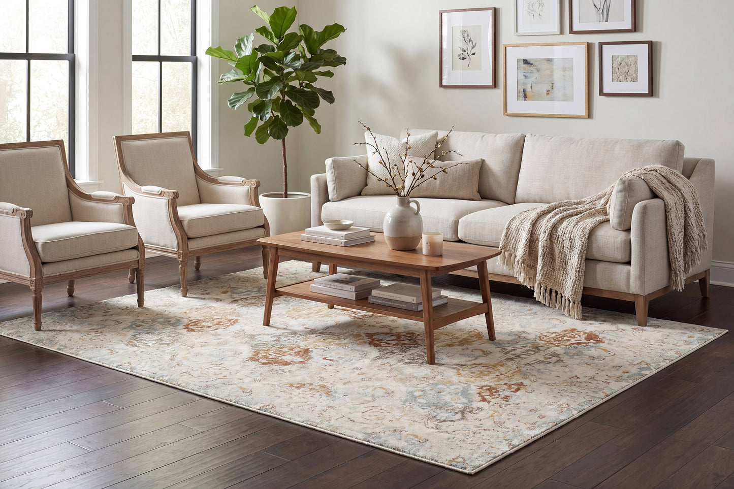 Annalise 7602-899 Beige/Multi Area Rug