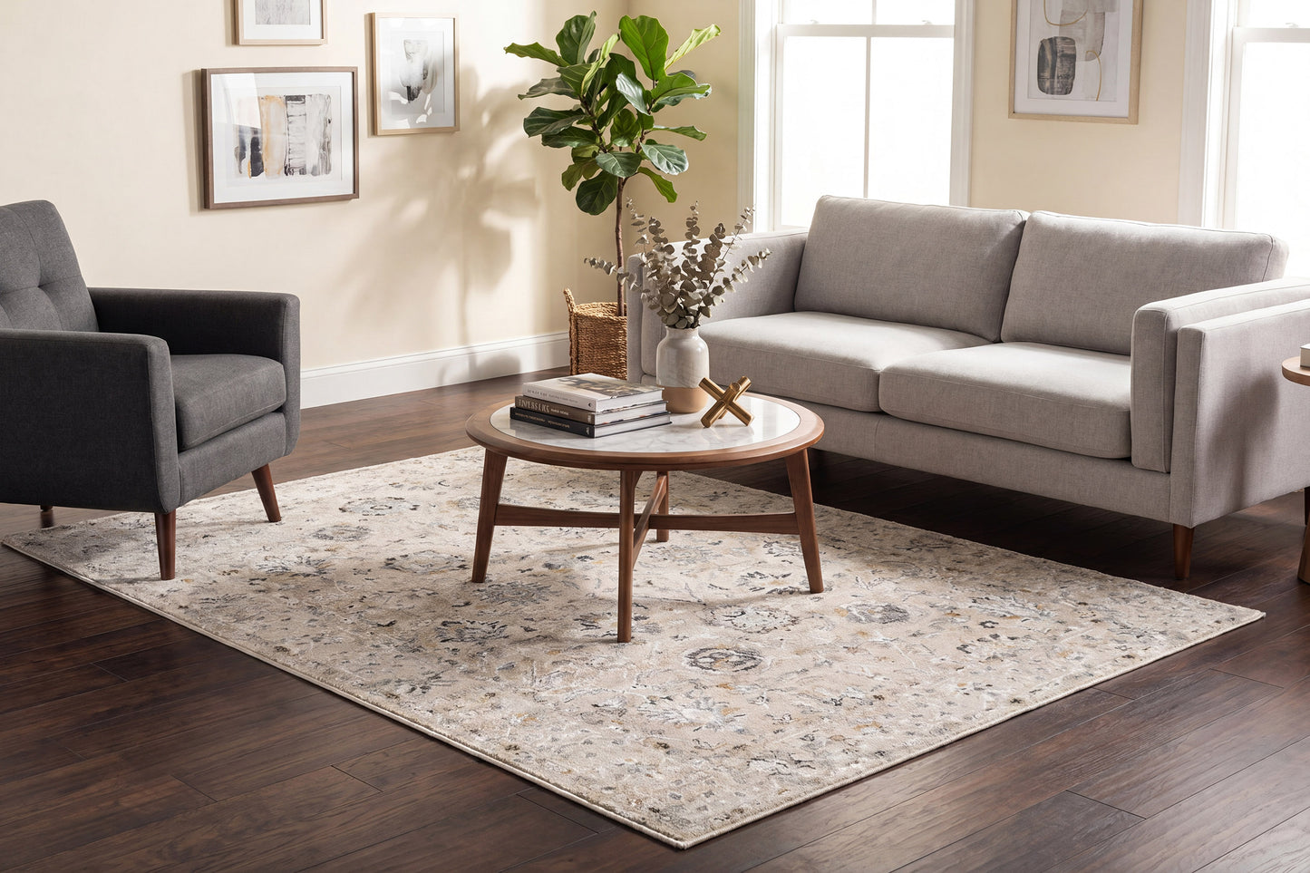 Annalise 7604-180 Cream/Beige Area Rug