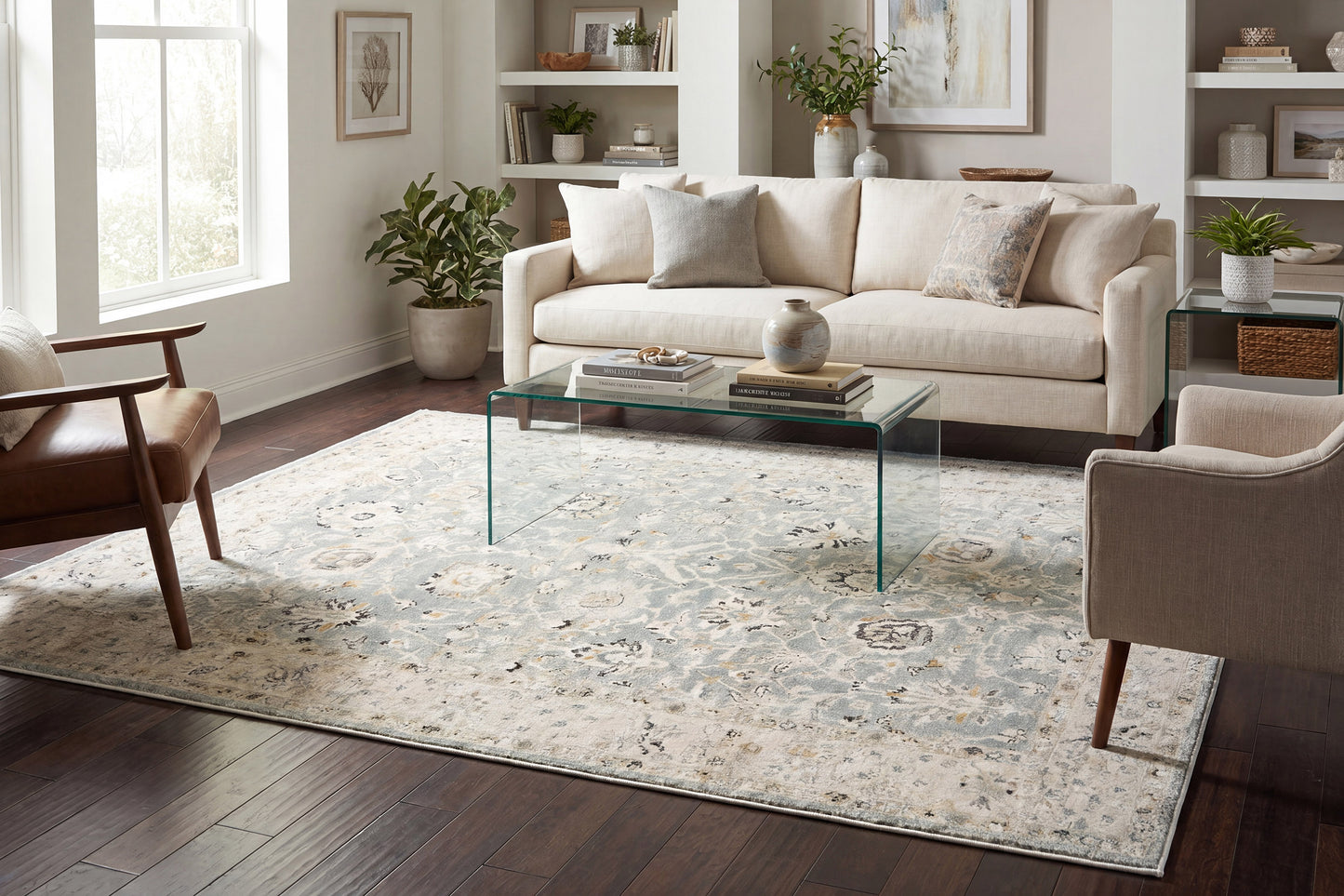 Annalise 7604-580 Blue/Beige Area Rug
