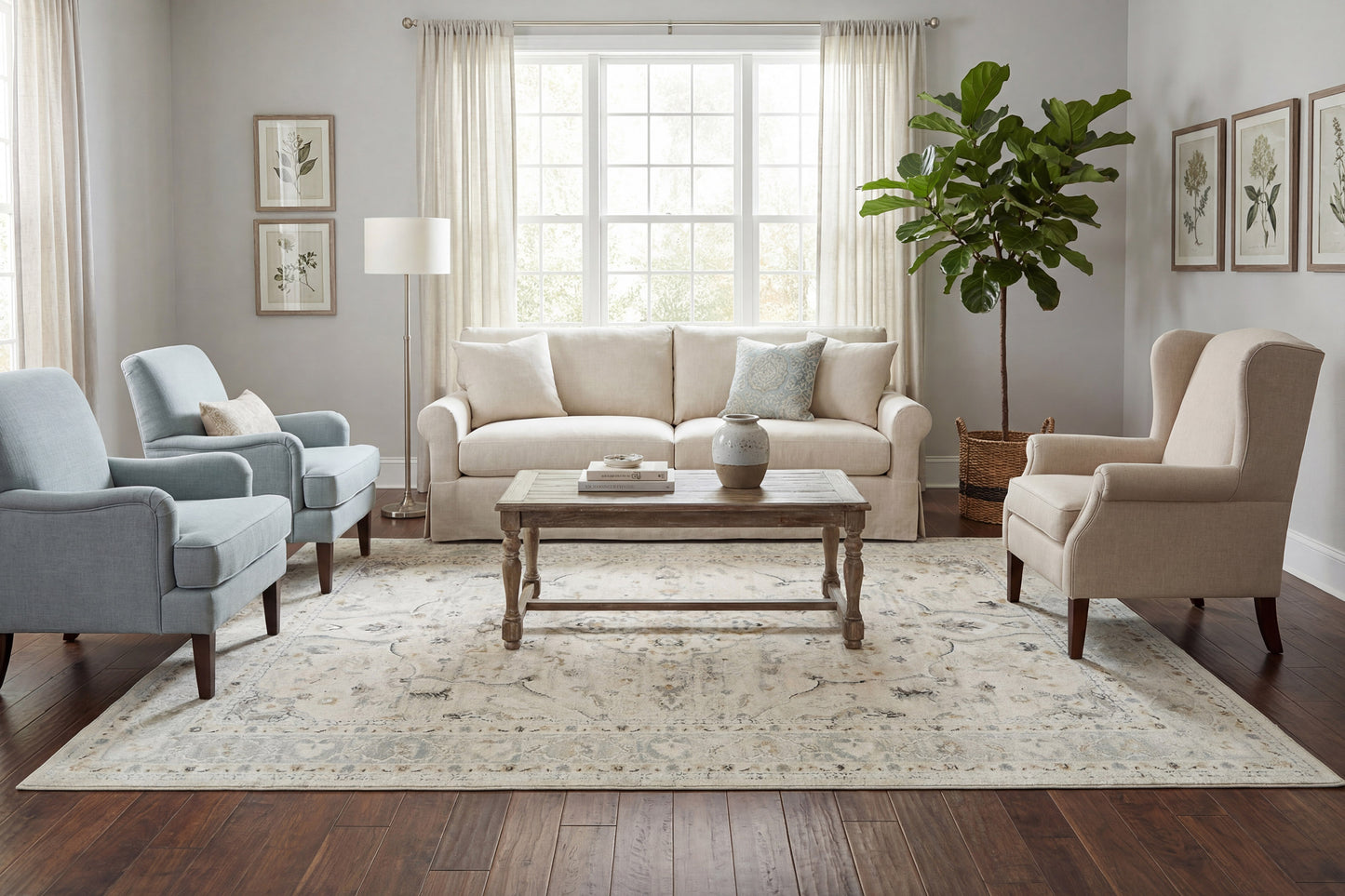 Annalise 7605-810 Beige/Cream Area Rug