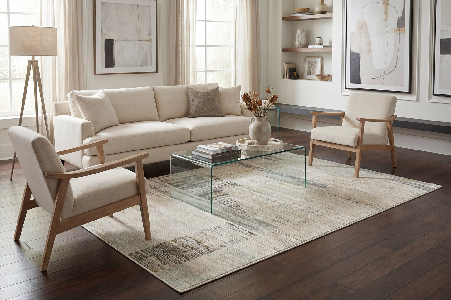 Annalise 7606-899 Beige/Grey/Multi Area Rug