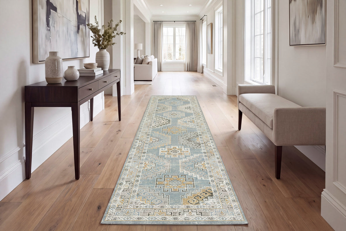 Annalise 7607-581 Blue/Beige/Cream Area Rug