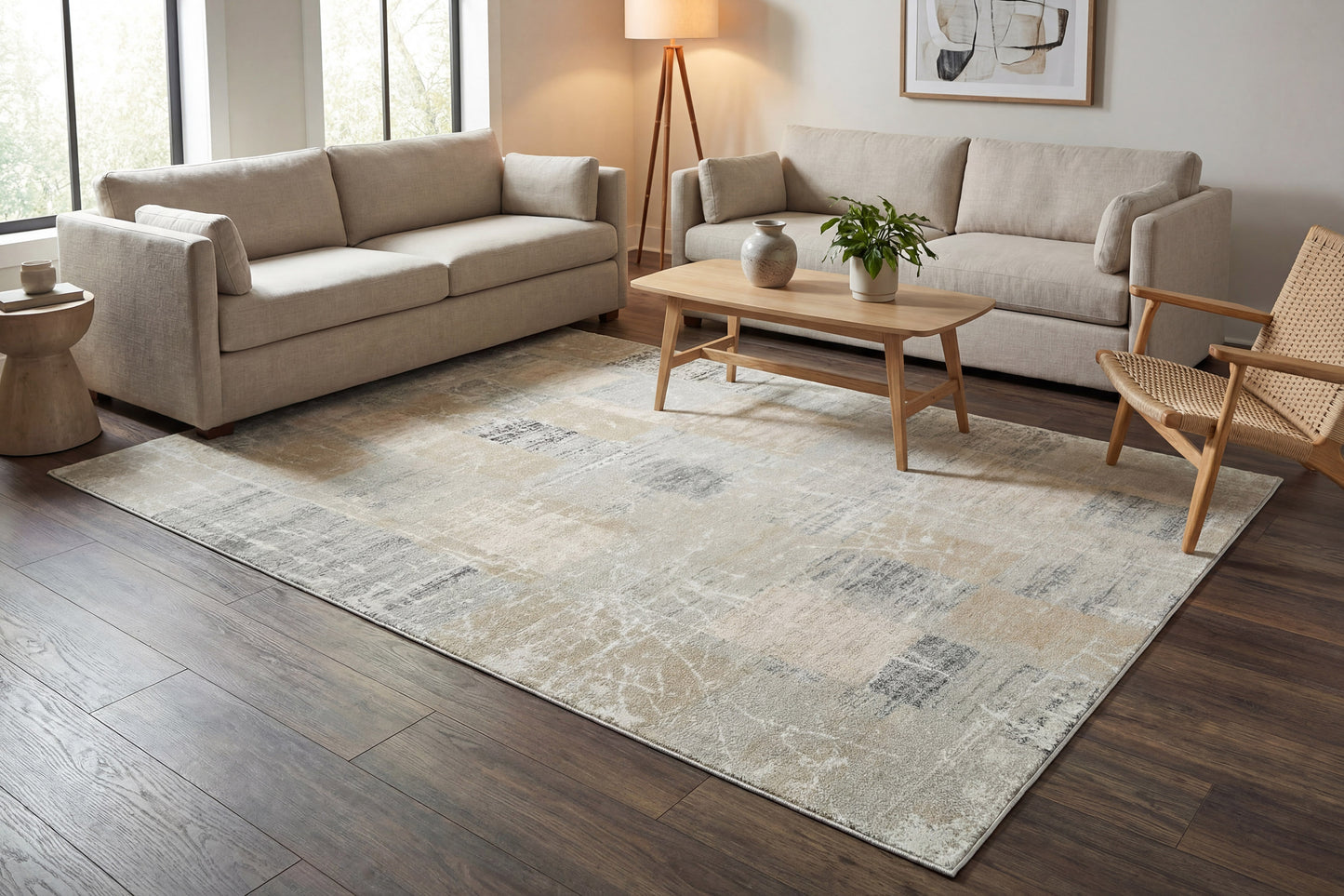 Annalise 7610-989 Grey/Beige/Charcoal Area Rug