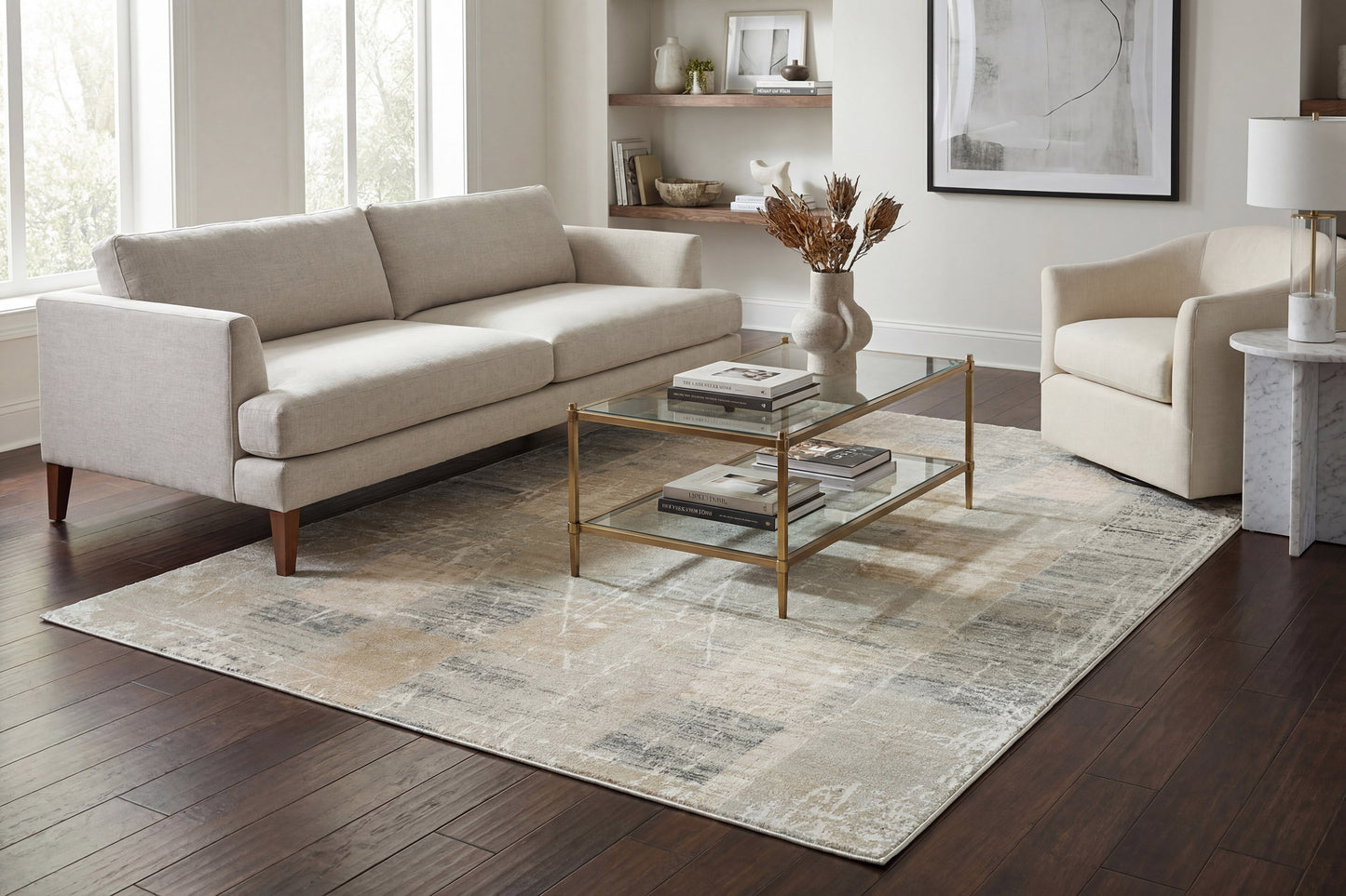 Annalise 7610-989 Grey/Beige/Charcoal Area Rug