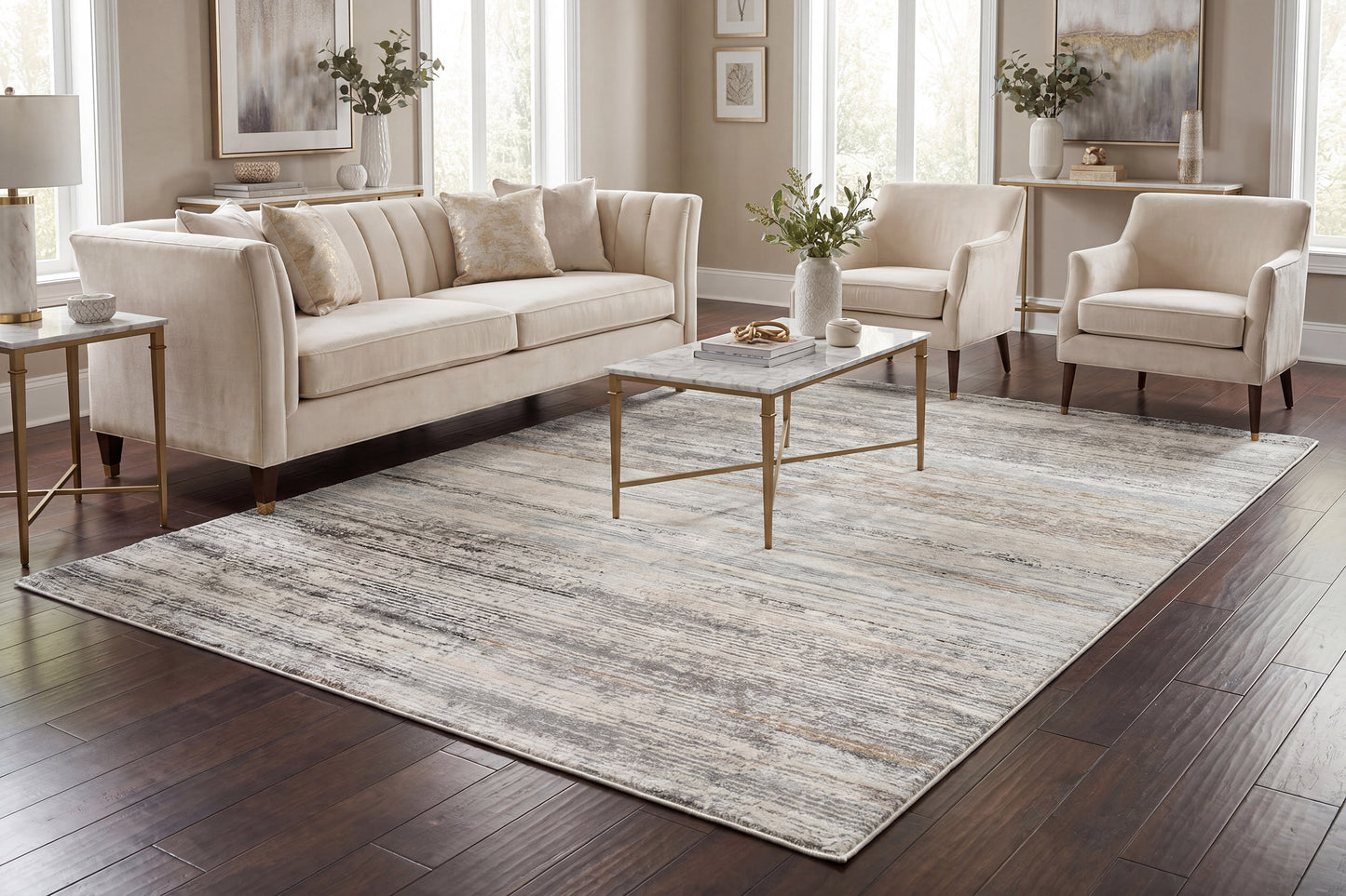 Annalise 7611-989 Grey/Beige/Charcoal Area Rug