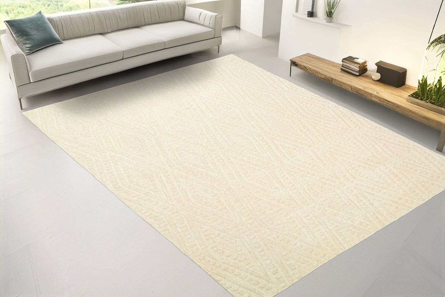 Liora 100-8554 Ivory Area Rug