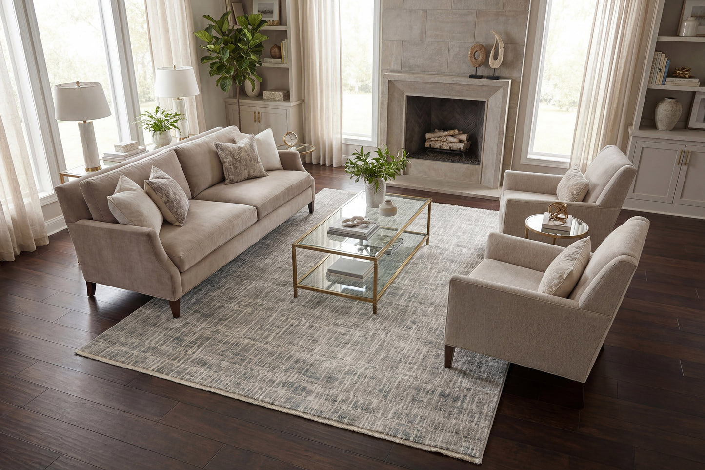 Artemis 17542-990 Grey/Dark Grey Area Rug