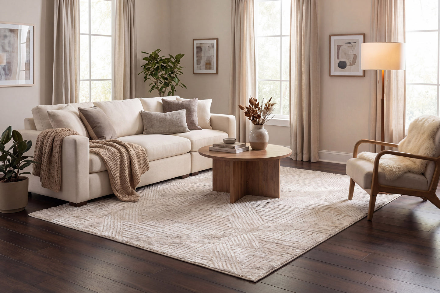 Arten 3753-119 Cream/Grey Area Rug