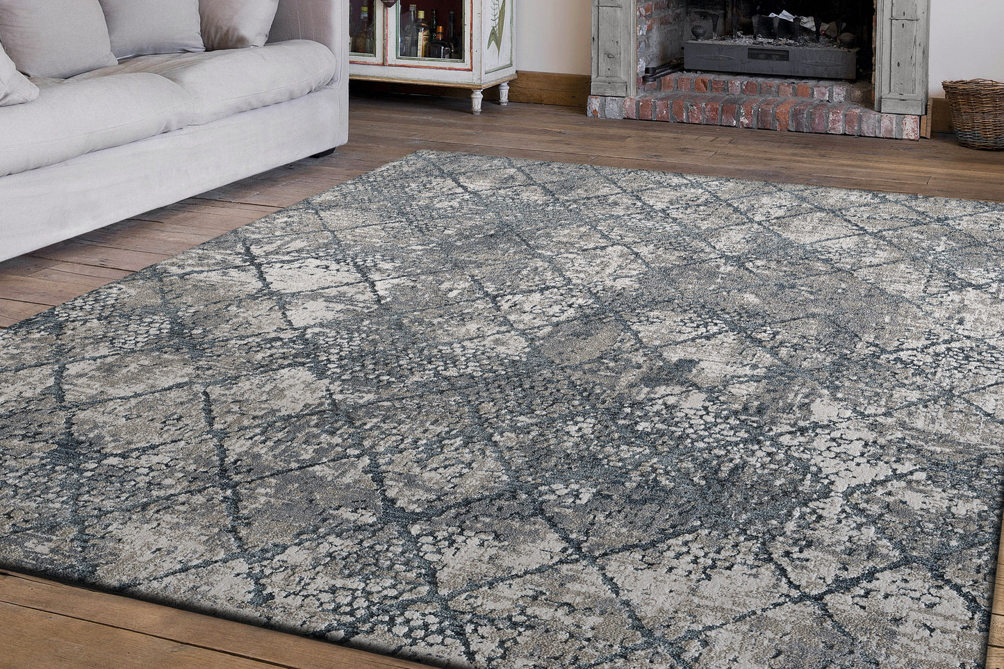 Astoria 3376-150 Cream/Blue Area Rug