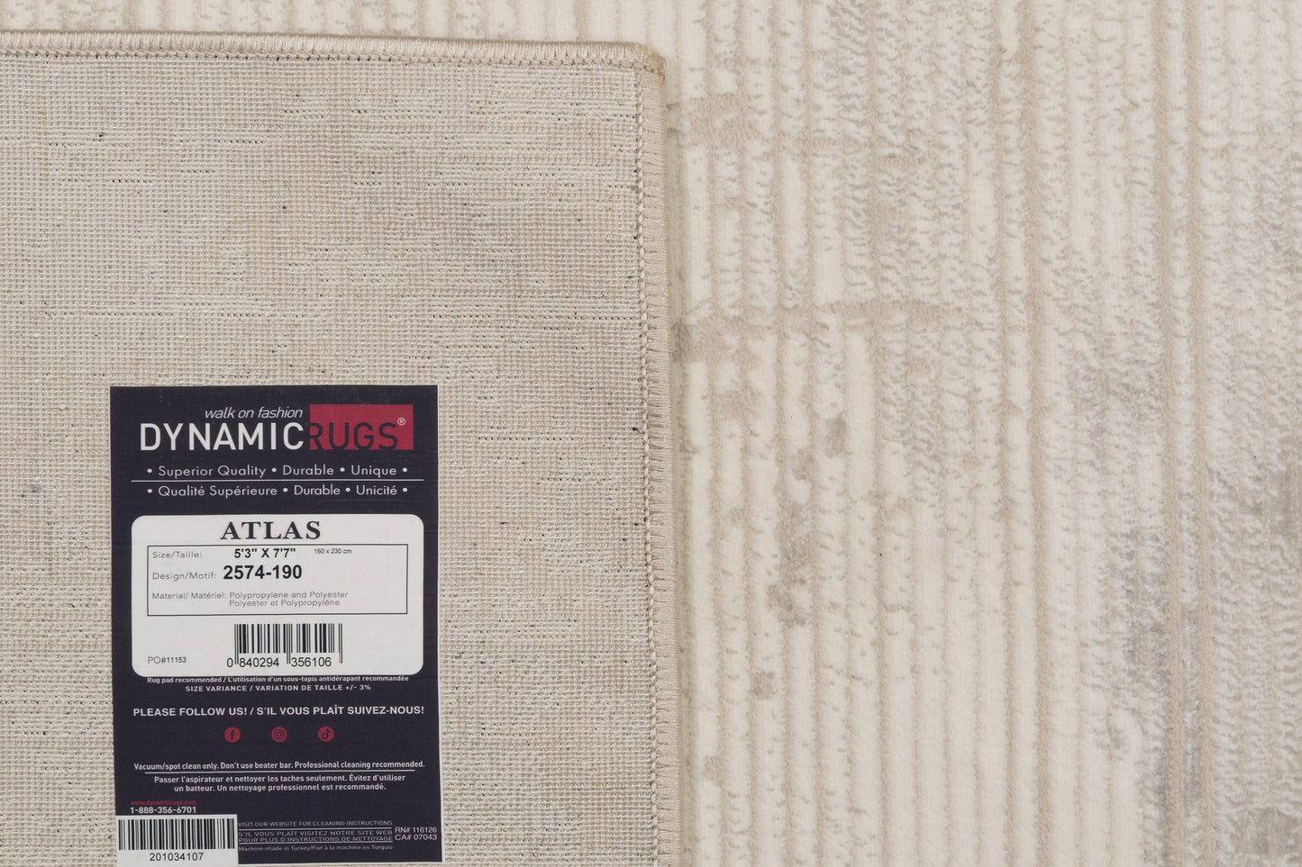 Atlas 2574-190 Ivory/Grey Area Rug