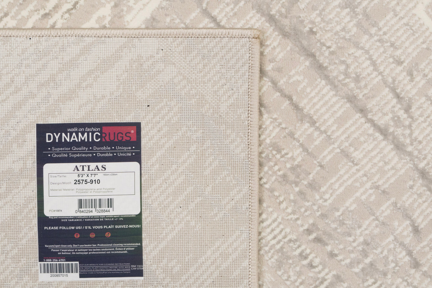Atlas 2575-910 Grey/Ivory Area Rug