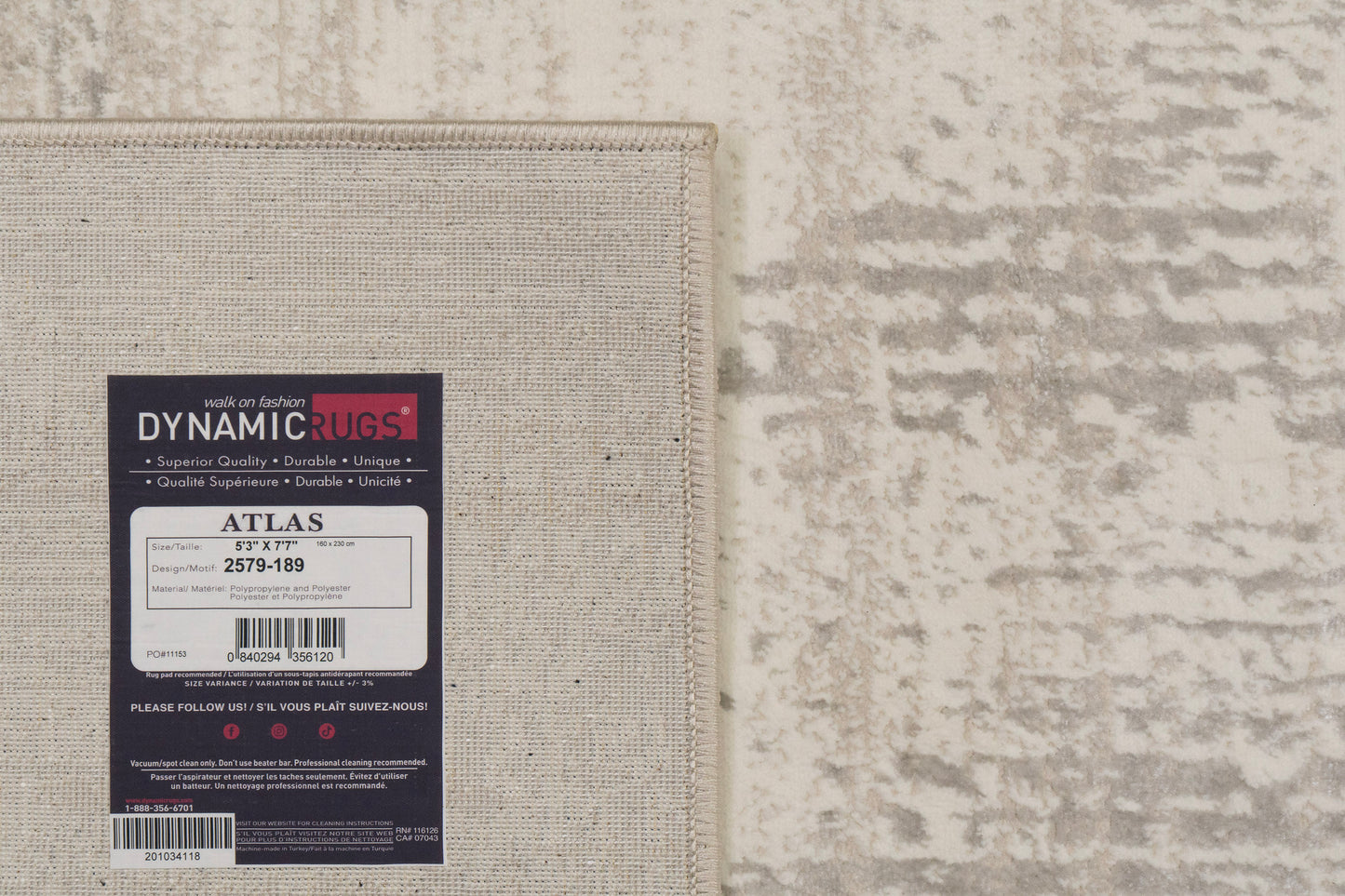 Atlas 2579-189 Ivory/Beige/Grey Area Rug
