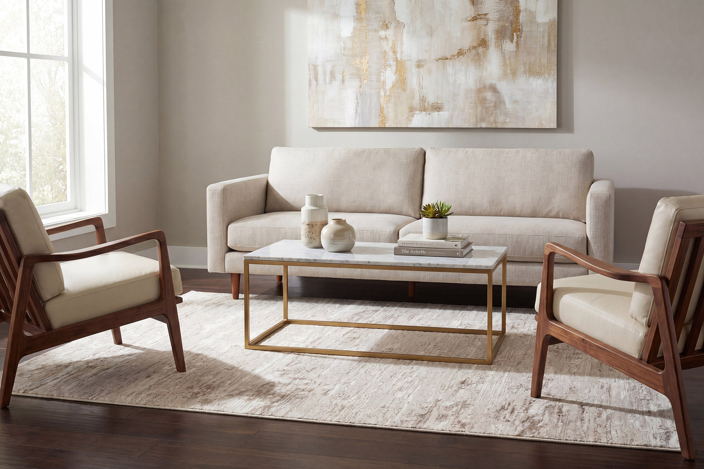 Atlas 2571-190 Cream/Grey Area Rug