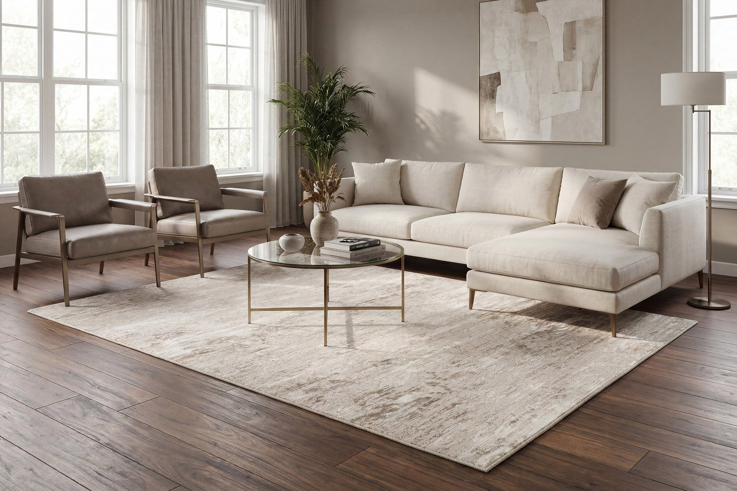 Atlas 2571-190 Cream/Grey Area Rug