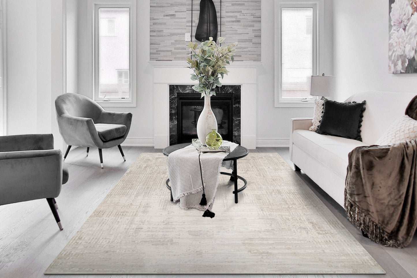 Atlas 2579-189 Ivory/Beige/Grey Area Rug