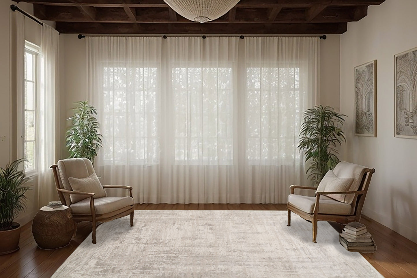 Atlas 2579-189 Ivory/Beige/Grey Area Rug