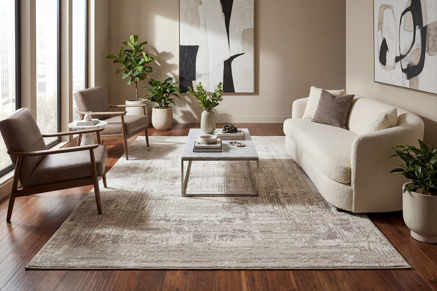 Atlas 2579-189 Ivory/Beige/Grey Area Rug