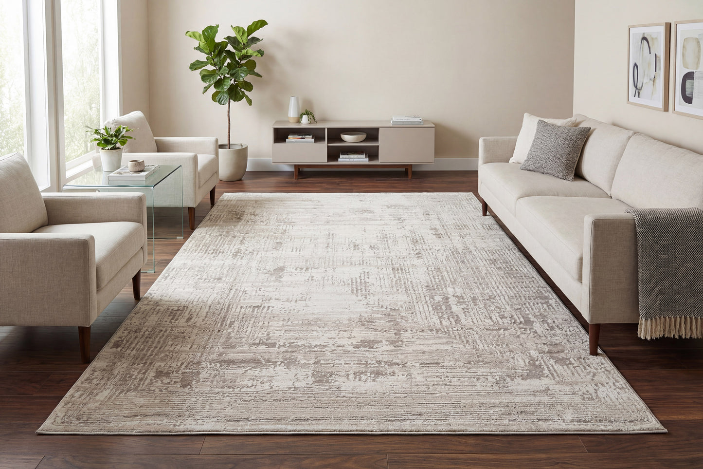 Atlas 2579-189 Ivory/Beige/Grey Area Rug