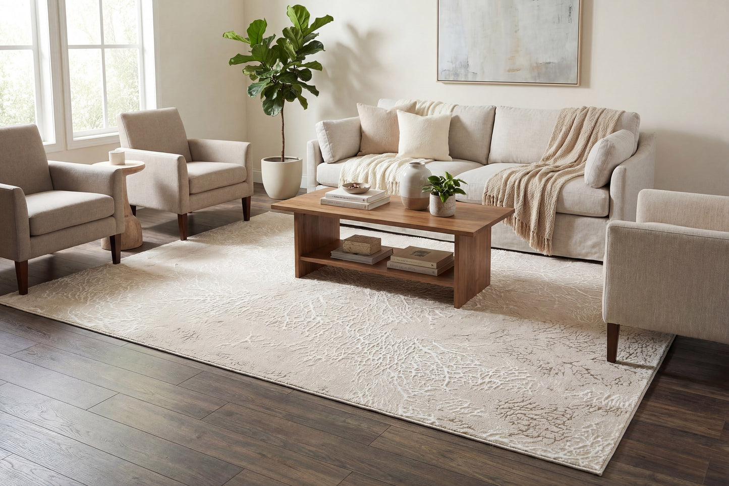 Atlas 2584-890 Beige/Grey Area Rug