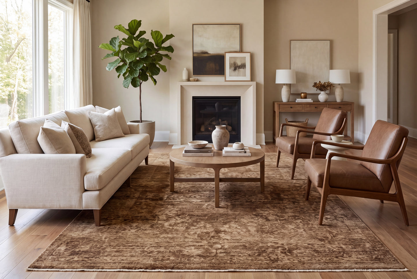Atmos 11980-880 Brown/Beige Area Rug