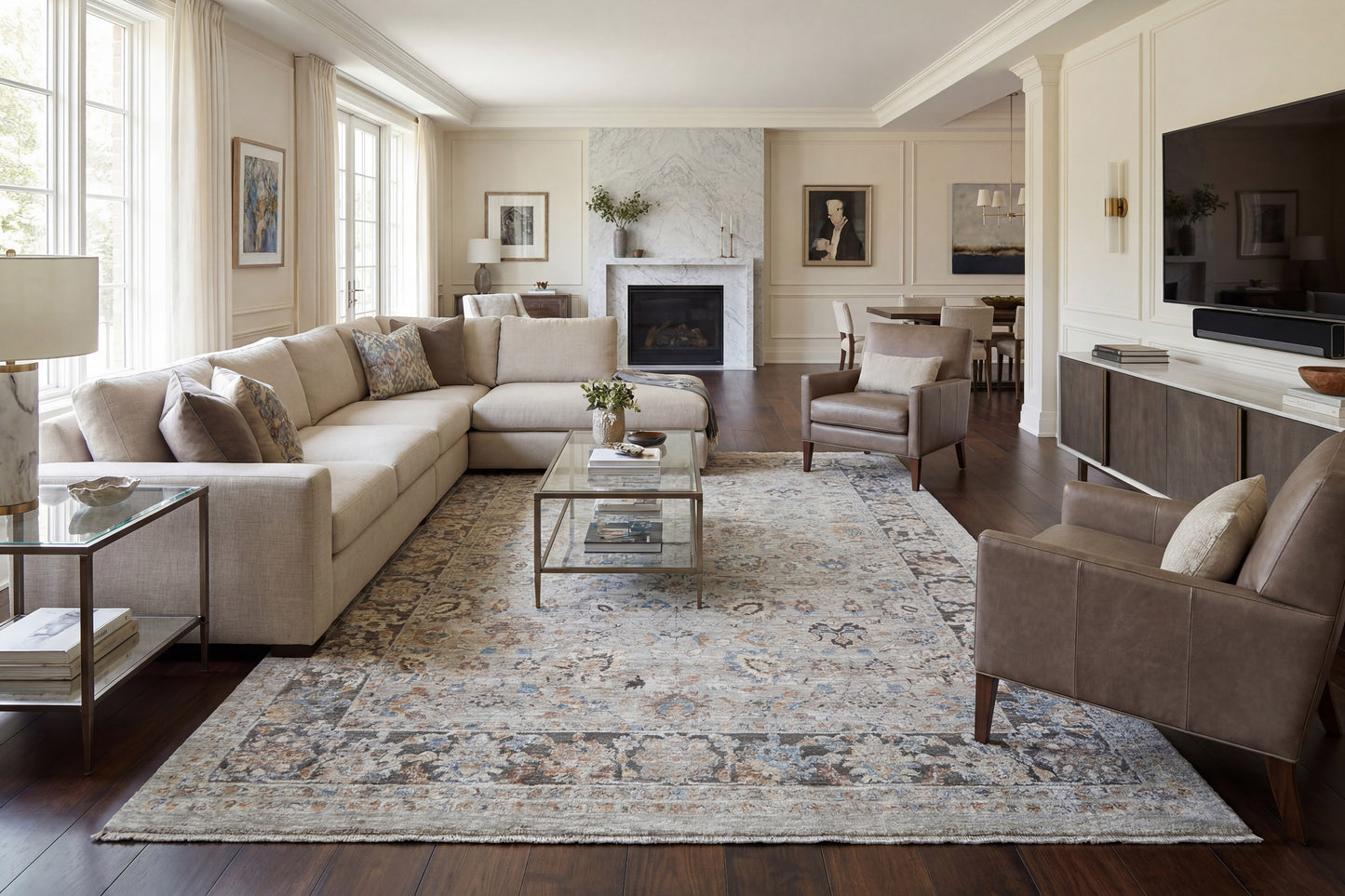 Autumn 10922-885 Beige/Brown/Blue Area Rug