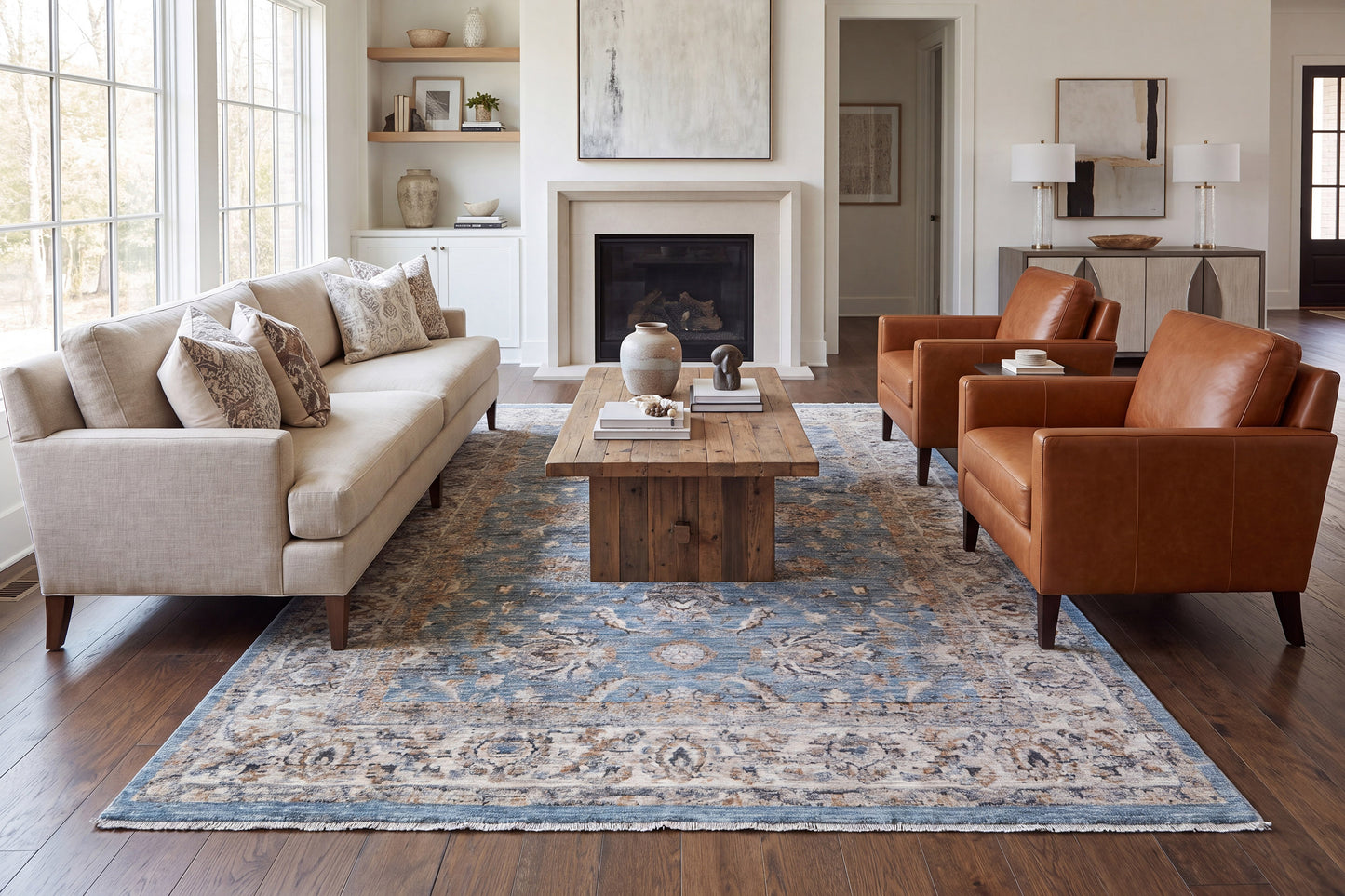 Autumn 10920-580 Blue/Beige Area Rug
