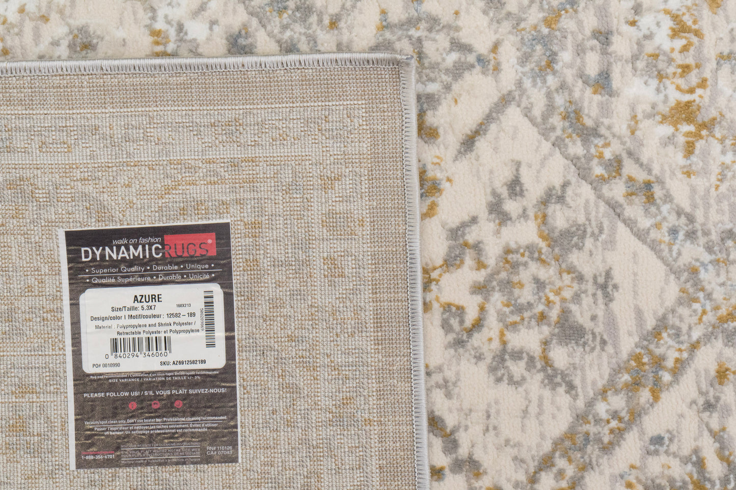Azure 12582-189 Ivory/Beige/Grey Area Rug