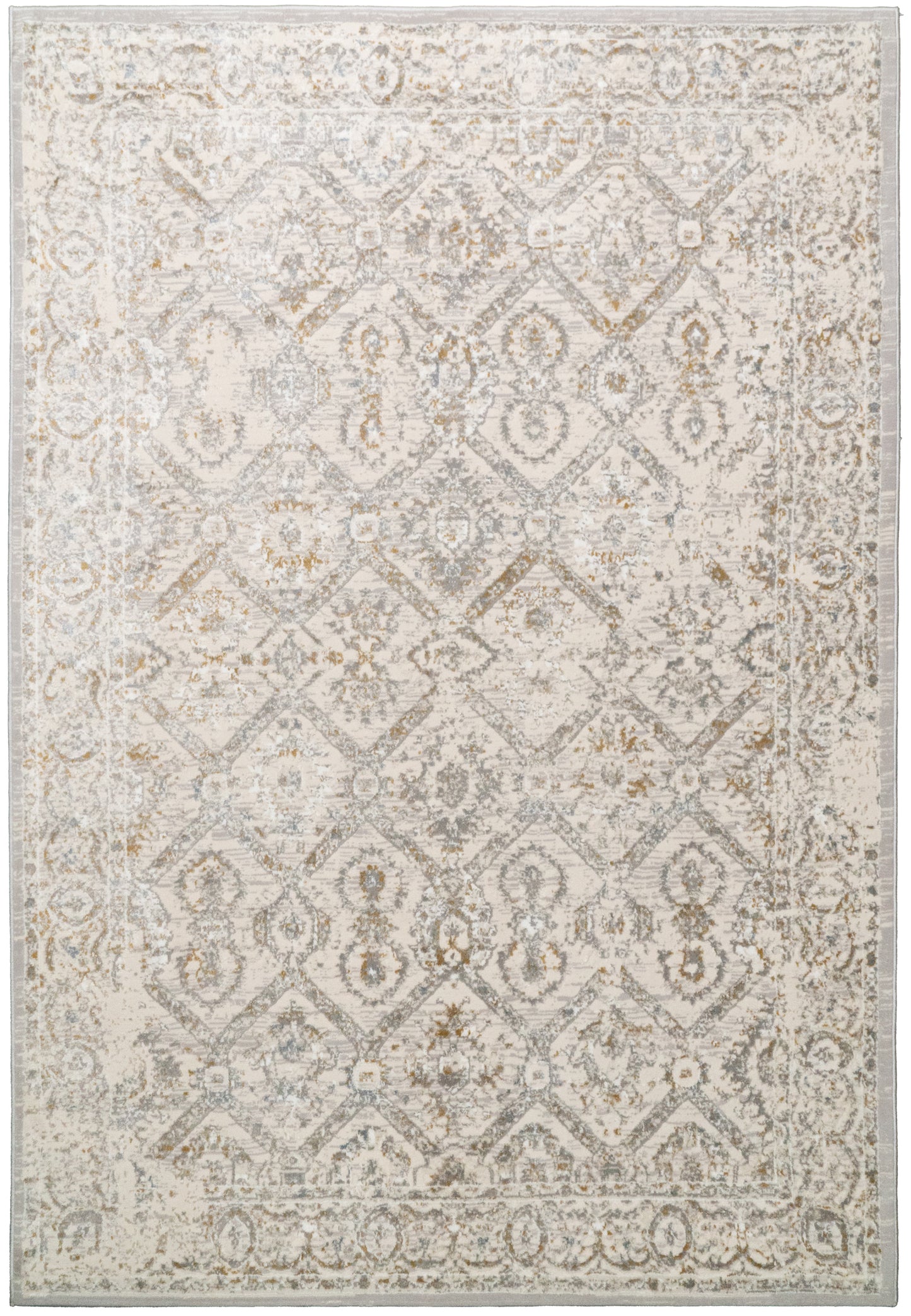 Azure 12582-189 Ivory/Beige/Grey Area Rug