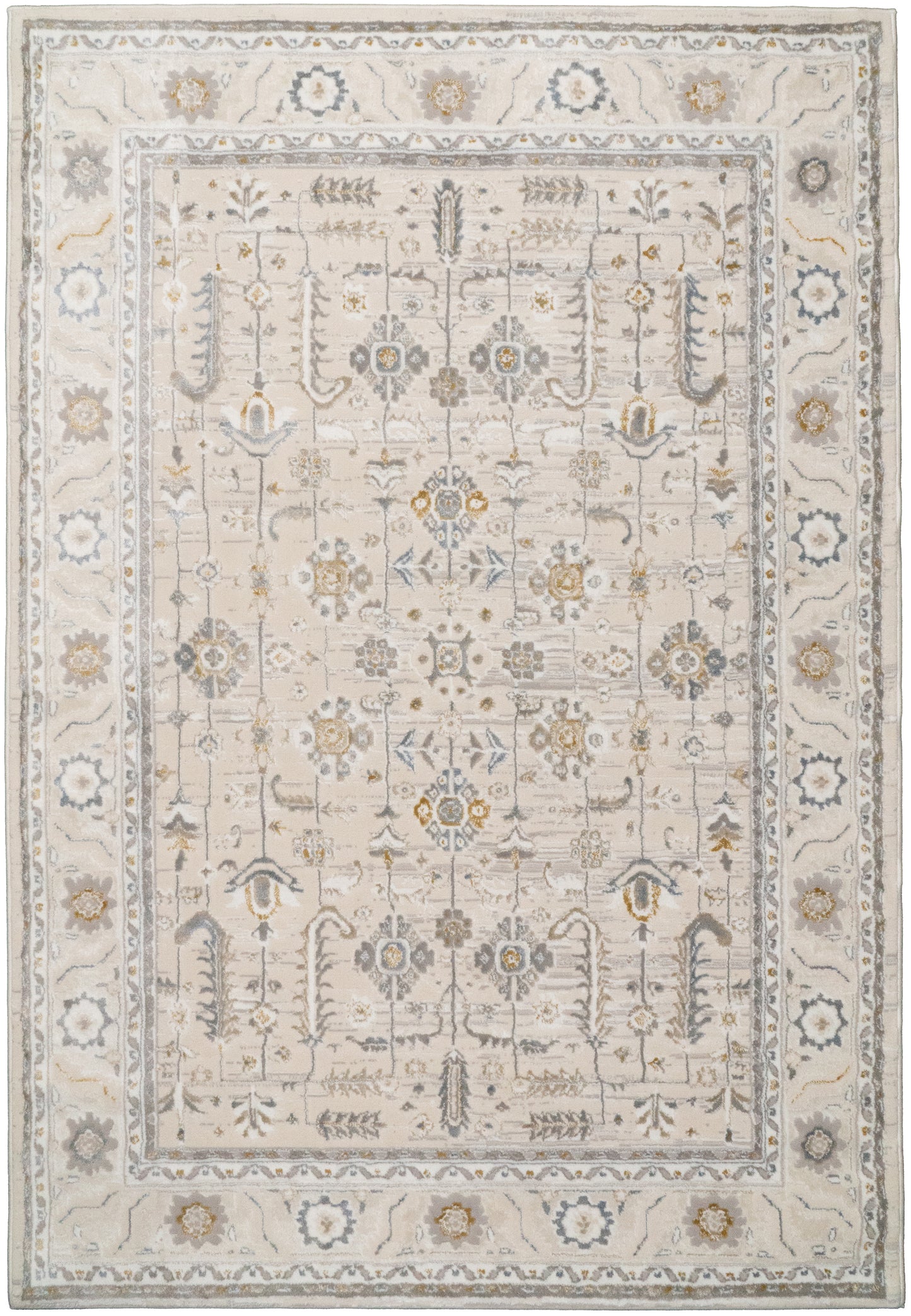 Azure 12584-195 Ivory/Grey/Blue Area Rug