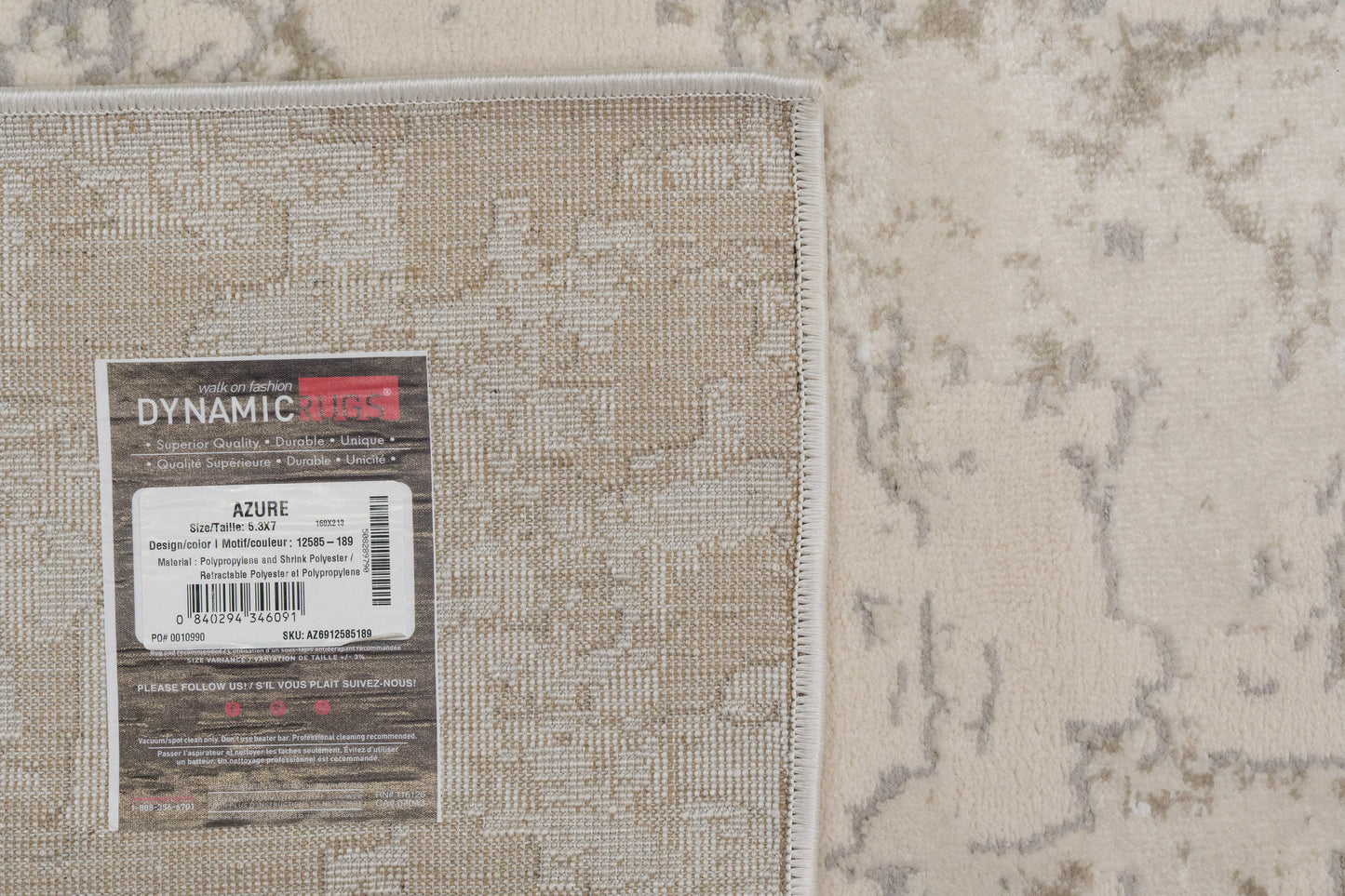 Azure 12585-189 Ivory/Beige/Grey Area Rug