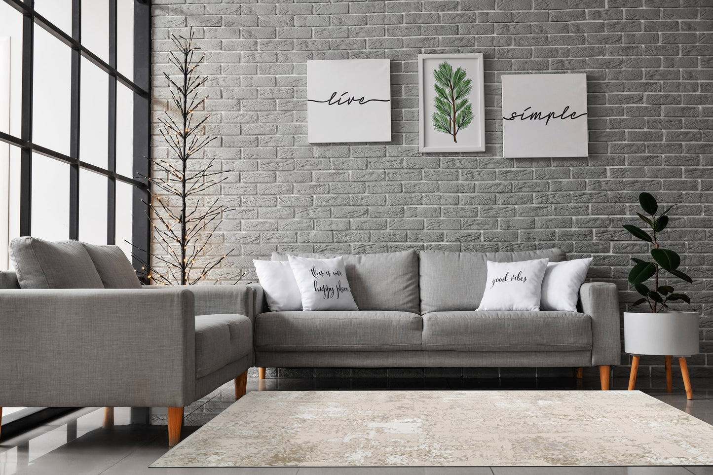 Azure 12585-189 Ivory/Beige/Grey Area Rug