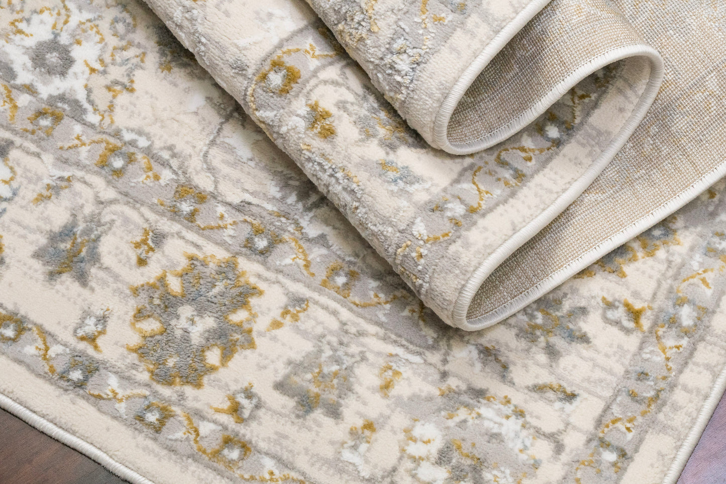 Azure 12586-195 Ivory/Grey/Blue Area Rug