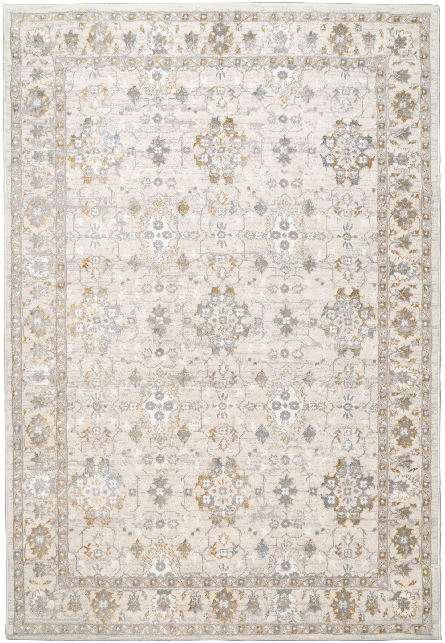Azure 12586-195 Ivory/Grey/Blue Area Rug