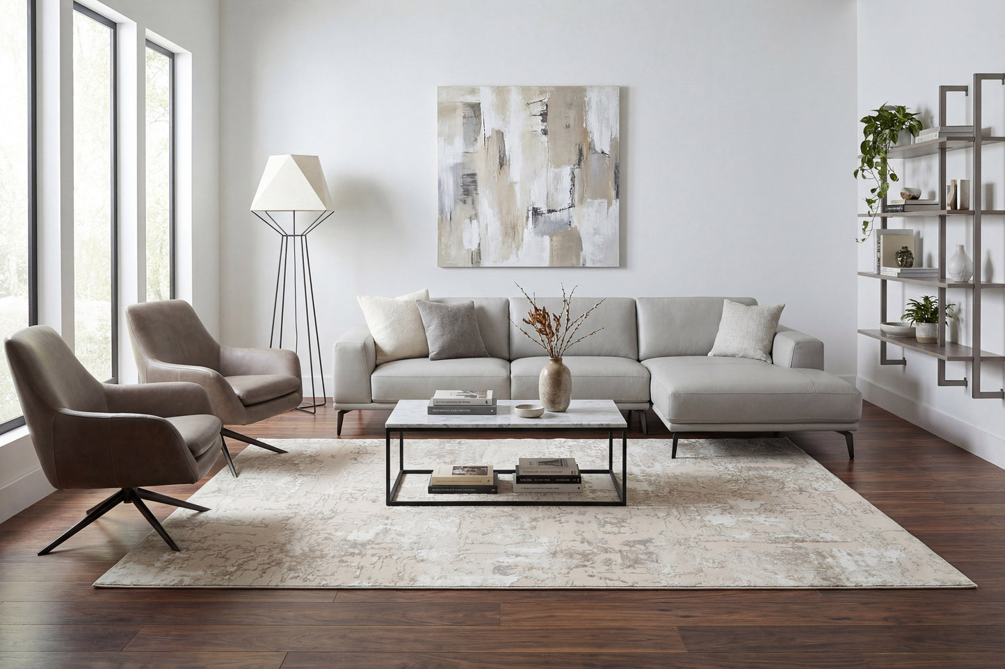 Azure 12585-189 Ivory/Beige/Grey Area Rug