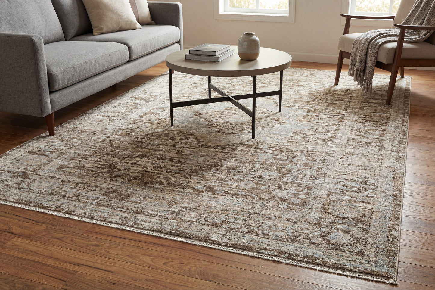 Bliss 17580-890 Beige/Grey Area Rug