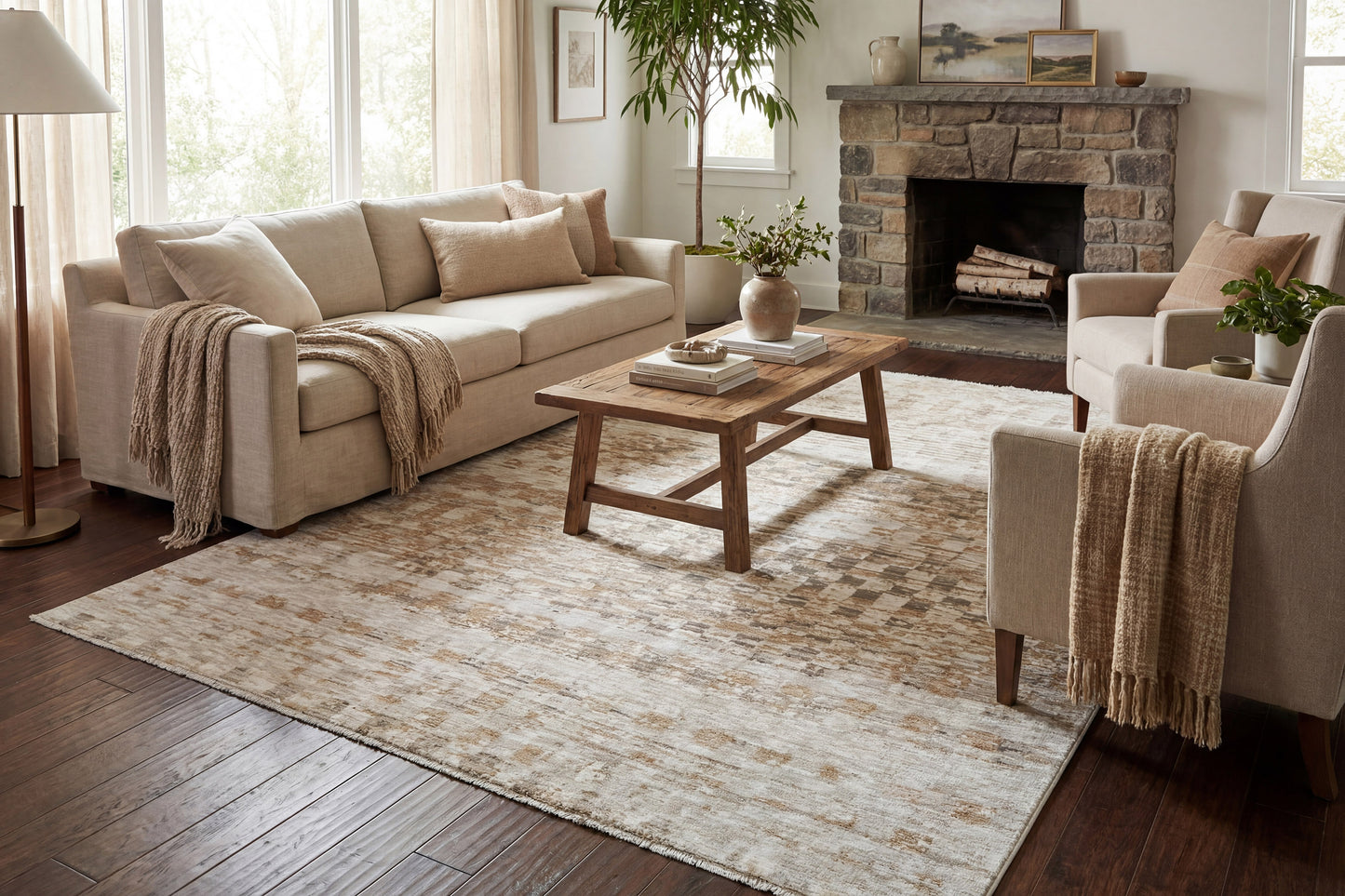 Bliss 17581-891 Beige/Grey/Ivory Area Rug