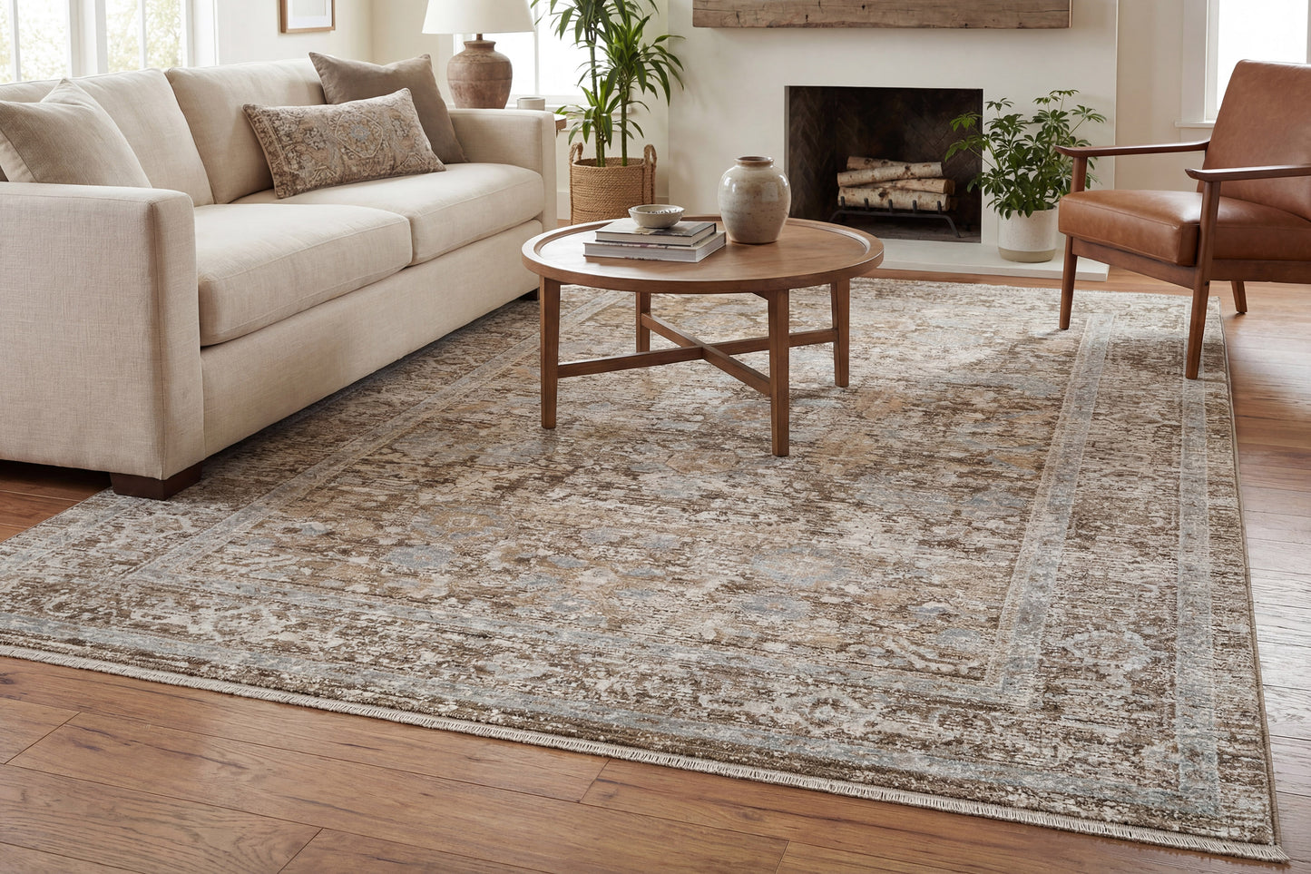 Bliss 17587-890 Beige/Grey Area Rug