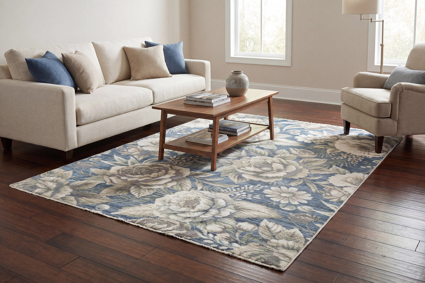 Botanica 13361-580 Navy/Beige Area Rug