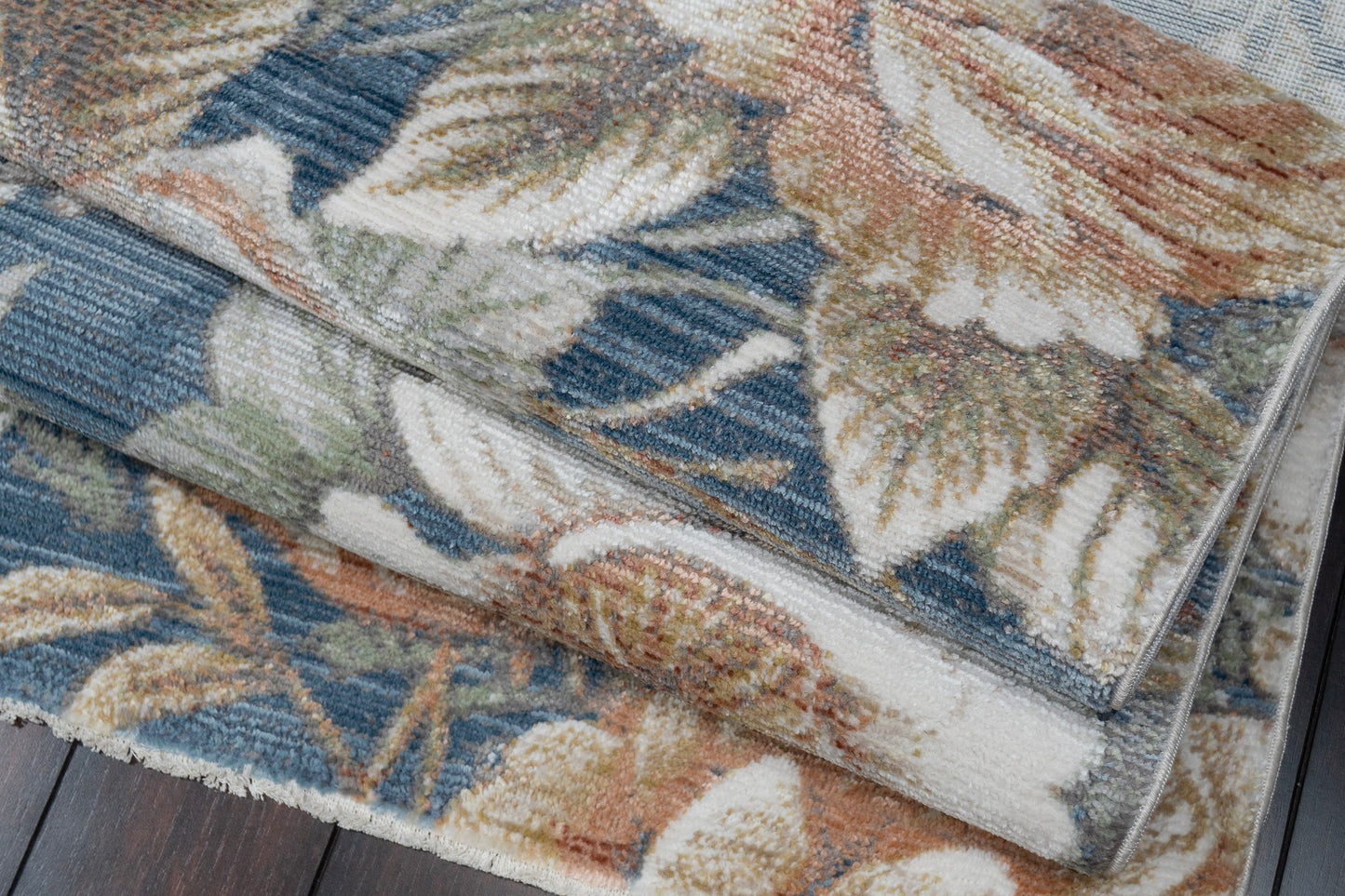 Botanica 13361-583 Navy/Beige/Coral Area Rug