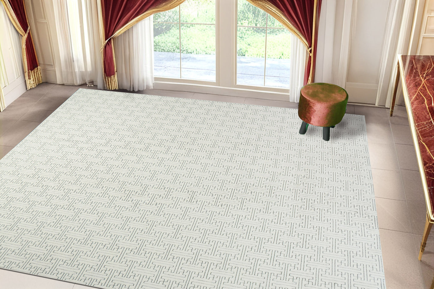 Boutique 19481-190 Cream/Grey Area Rug