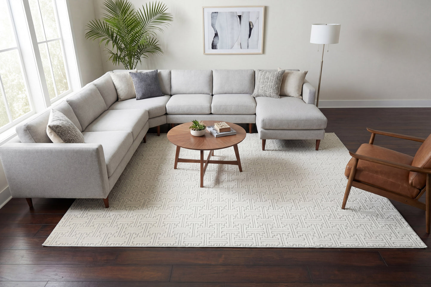 Boutique 19481-190 Cream/Grey Area Rug