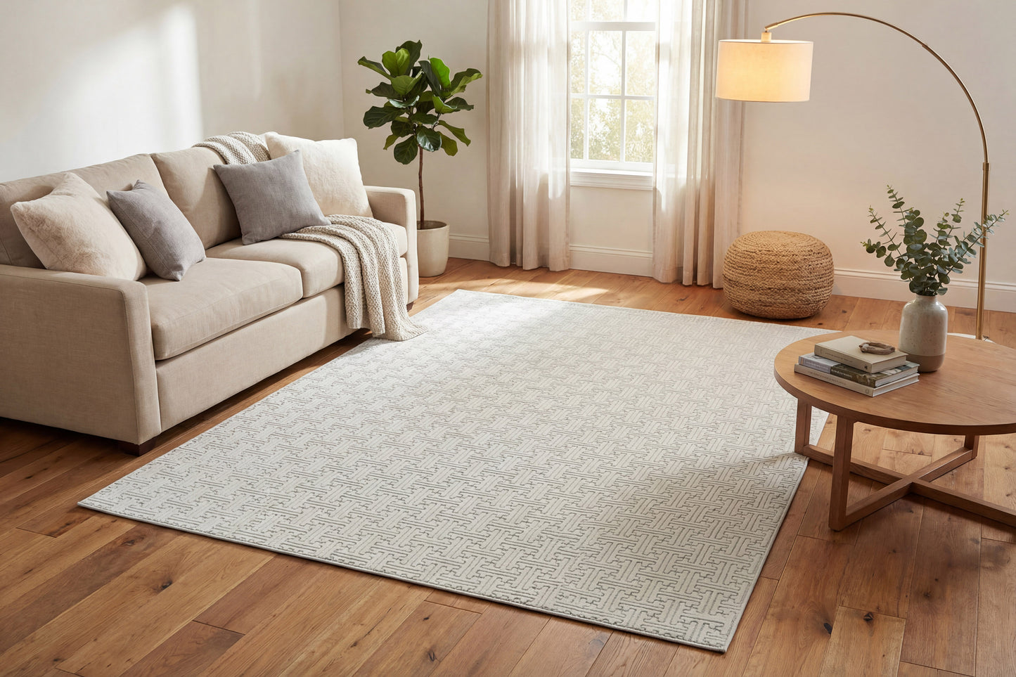 Boutique 19481-190 Cream/Grey Area Rug