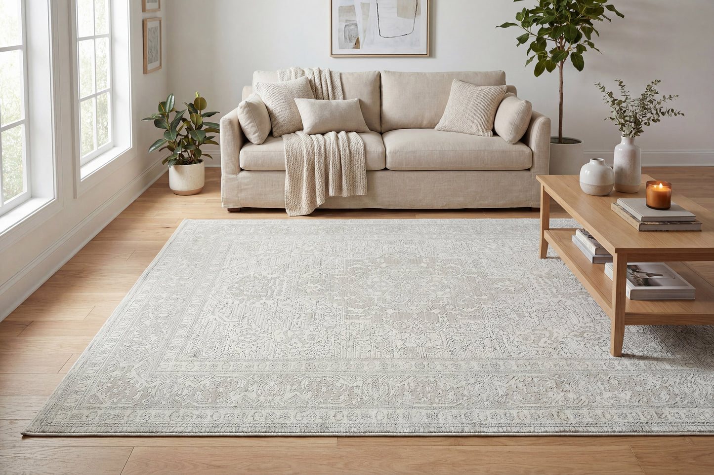 Boutique 19482-910 Grey/Cream Area Rug