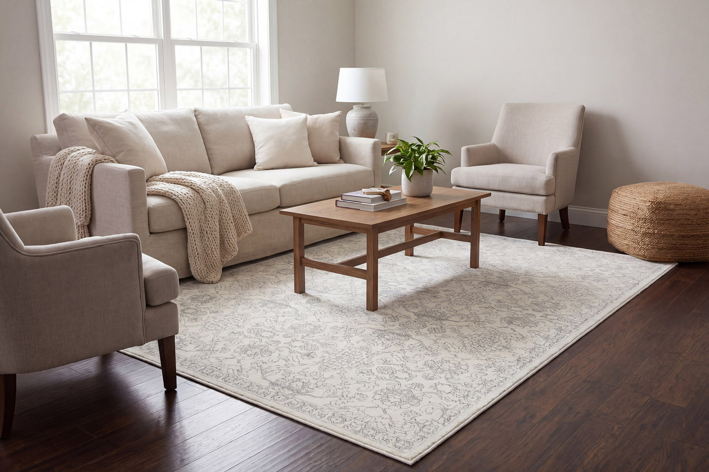 Boutique 19483-910 Grey/Cream Area Rug