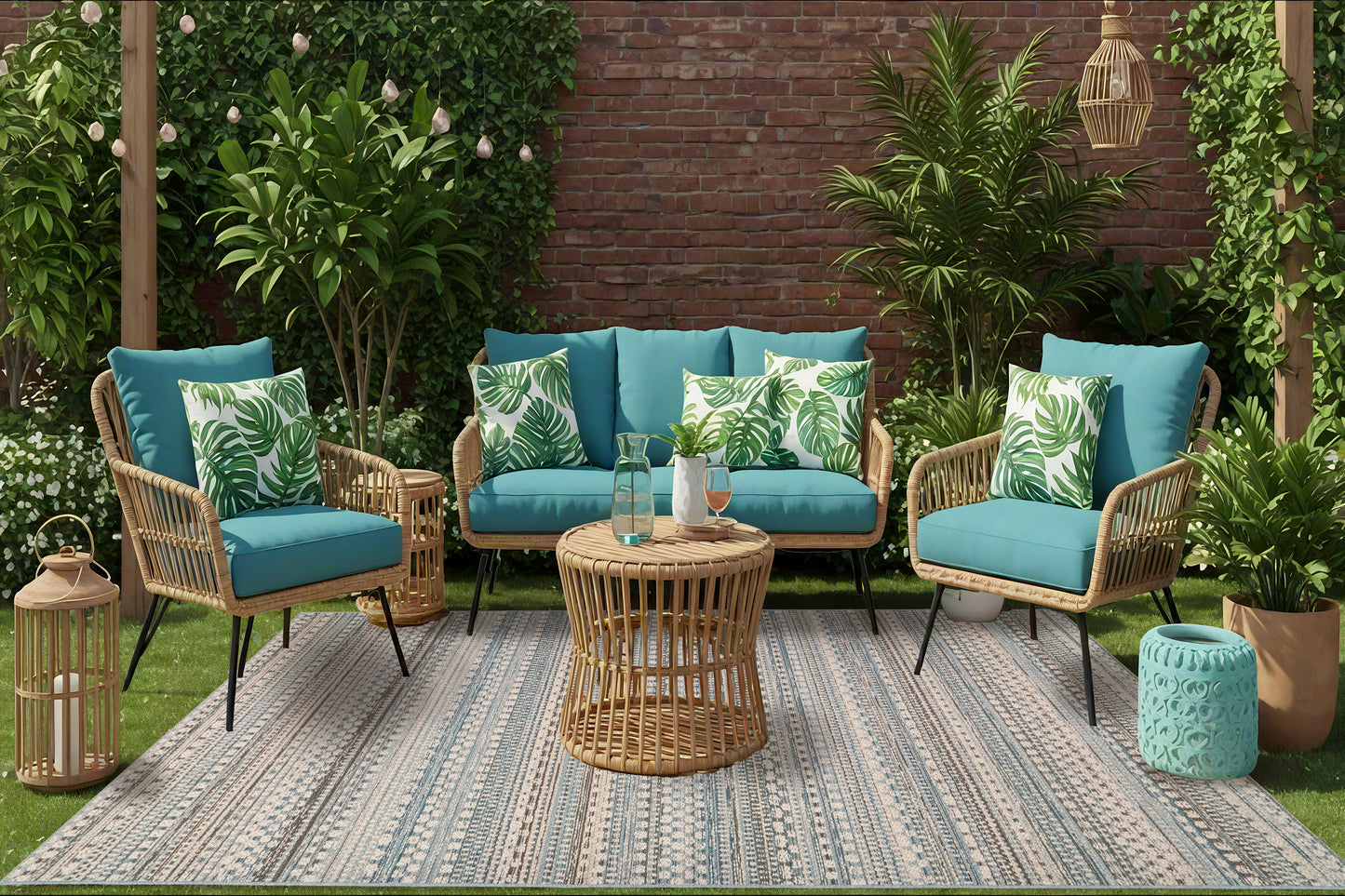 Brighton 8570-5032 Beige/Blue Area Rug
