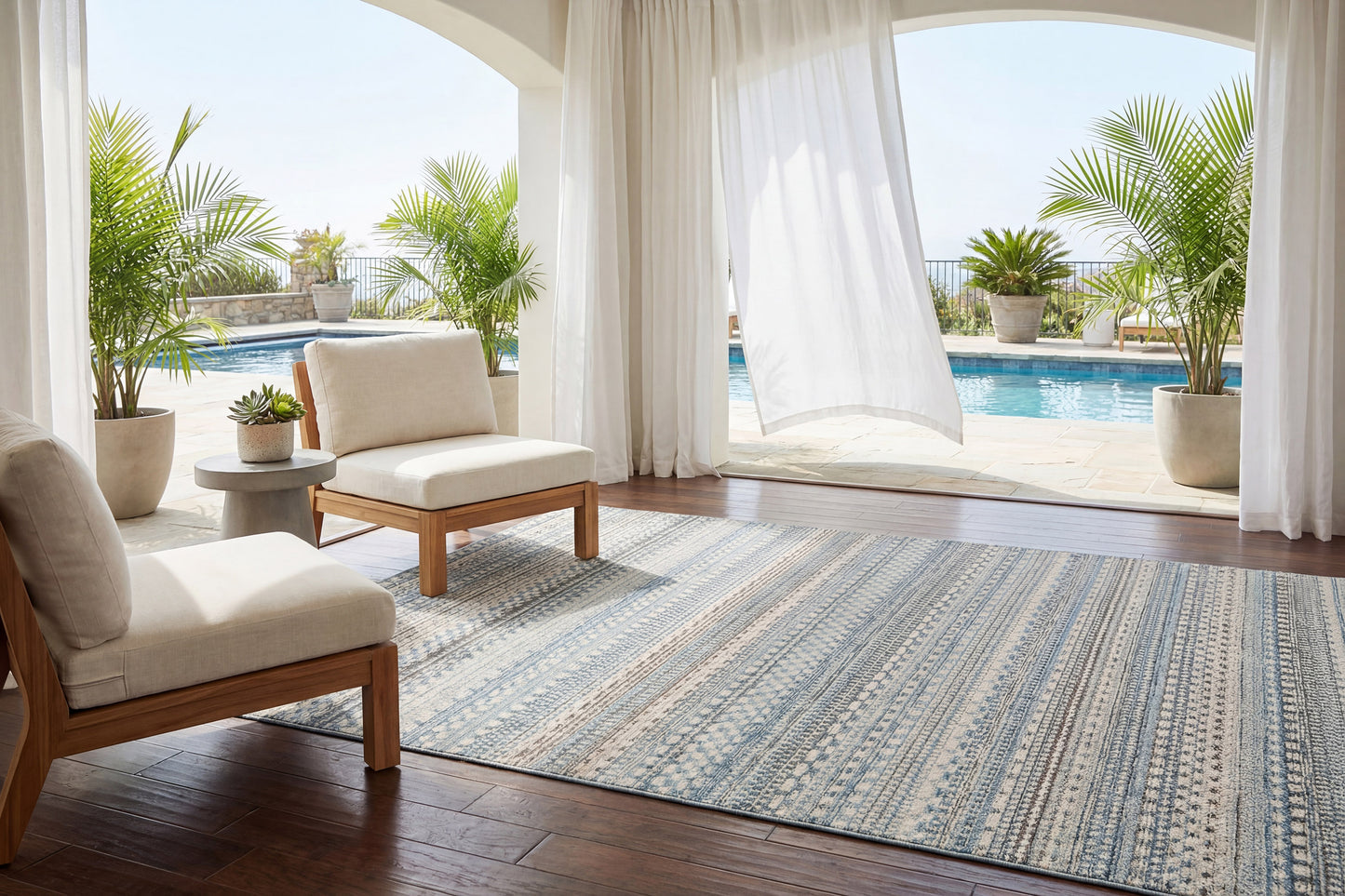 Brighton 8570-5032 Beige/Blue Area Rug