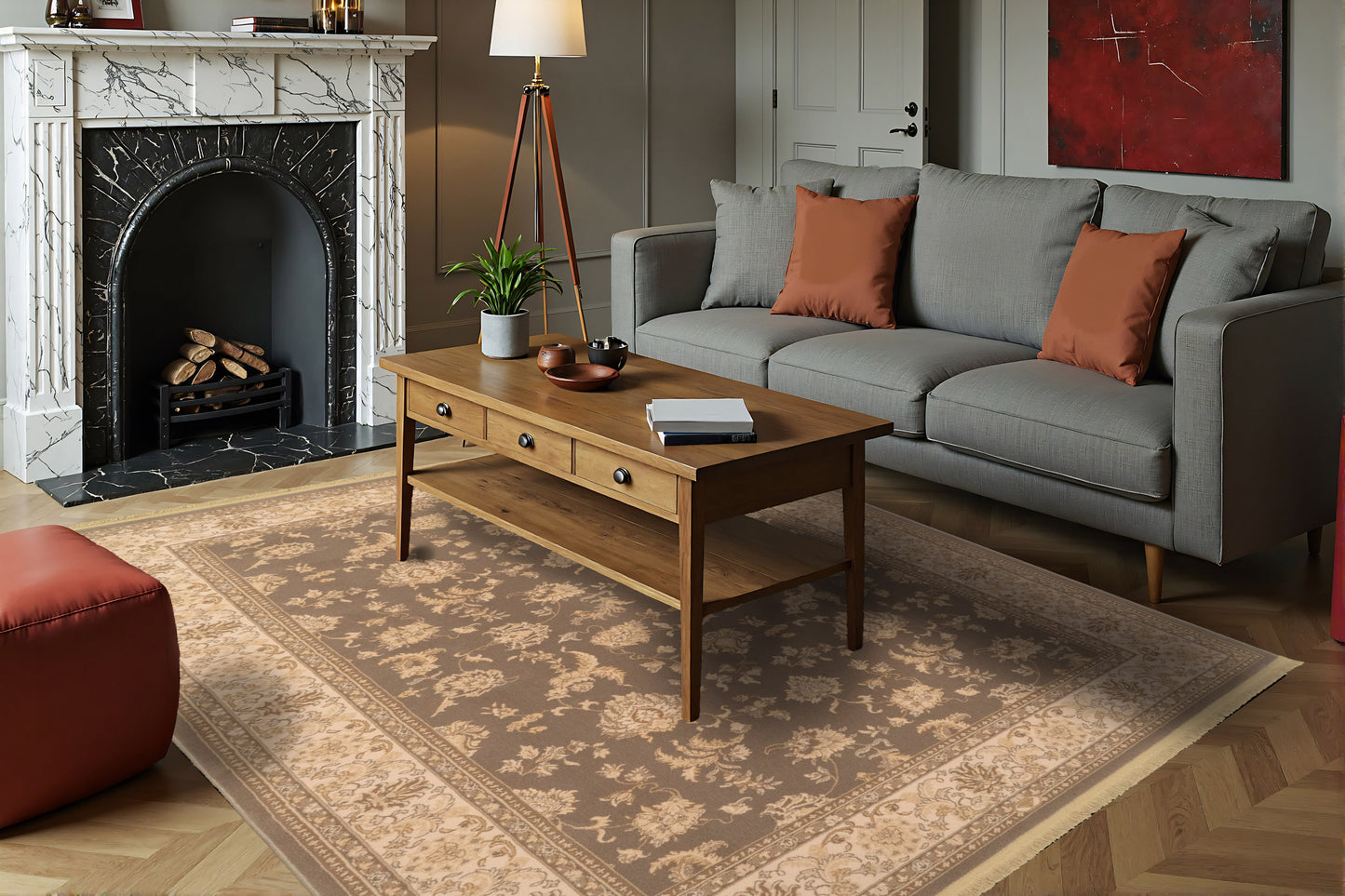 Brilliant 7226-620 Light Brown Area Rug