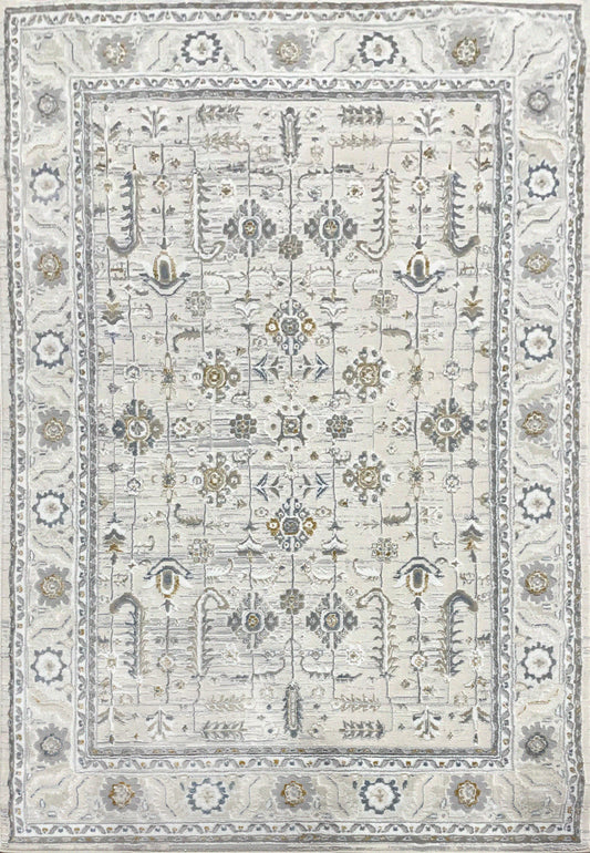 Azure 12584-195 Ivory/Grey/Blue Area Rug