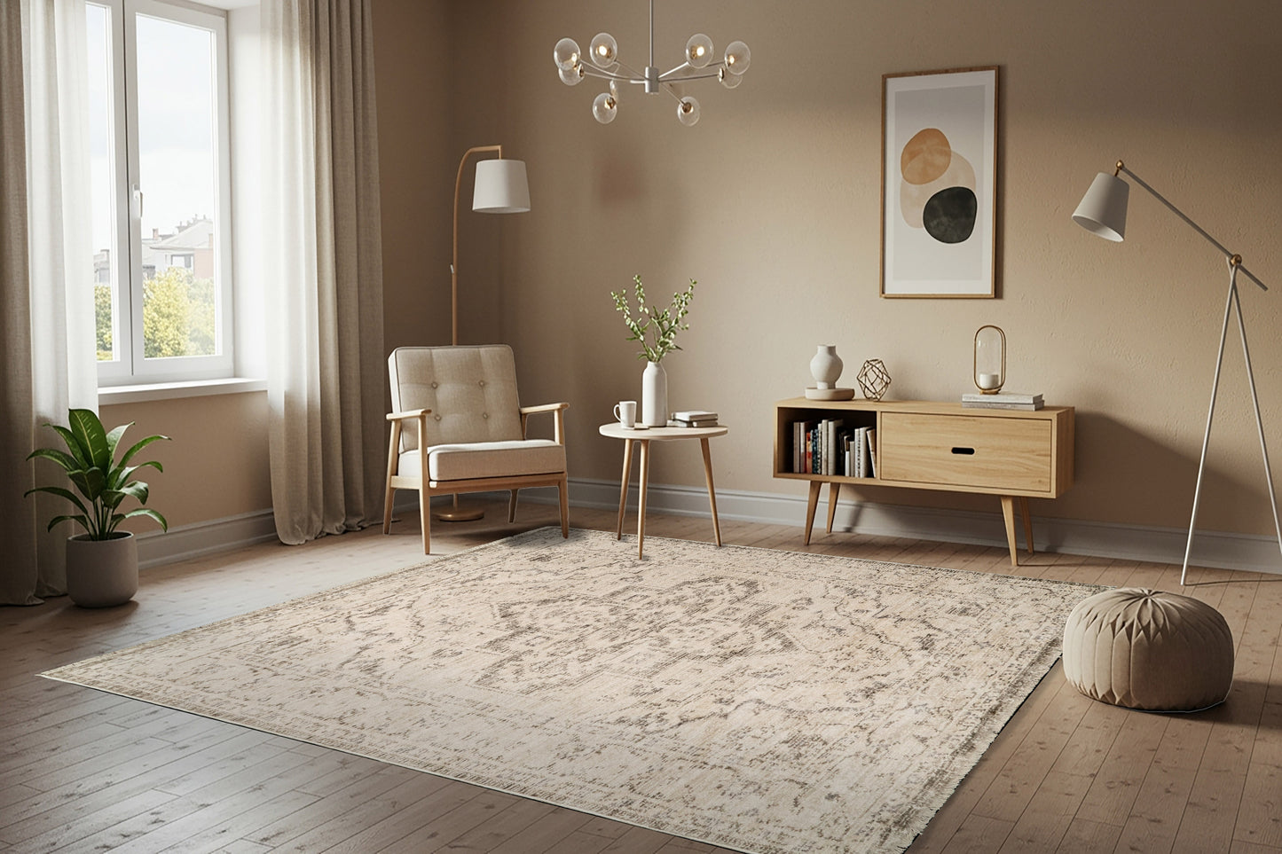 Calypso 13500-190 Ivory / Grey Area Rug